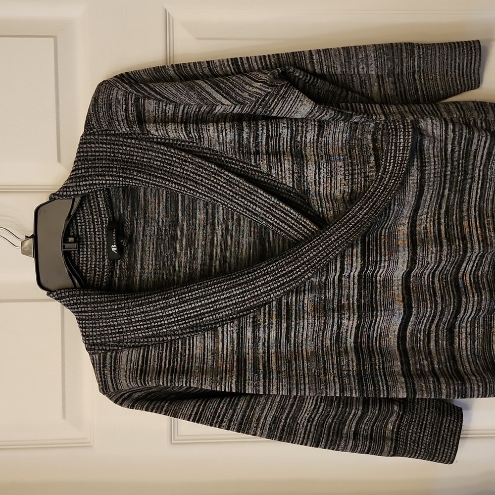 AB Studio black grey sweater 3/4 sleeve size XL